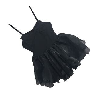 NWT! DAZY! ULTRA HOT BLACK STRETCH BOW TOP, BALLERINA SKIRT W/PANTY DRESS! SZ S